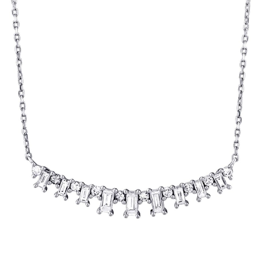 0.72 ct. Diamant Baguette Halskette