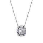 0,09 ct. Diamant Effekt Baguette Halskette
