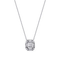 0,09 ct. Diamant Effekt Baguette Halskette