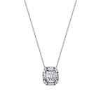 0,09 ct. Diamant Effekt Baguette Halskette