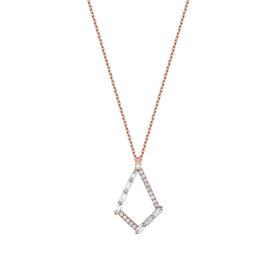 0.34 ct. Diamant Baguette Halskette