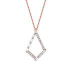 0,34 ct. Diamant Baguette Halskette