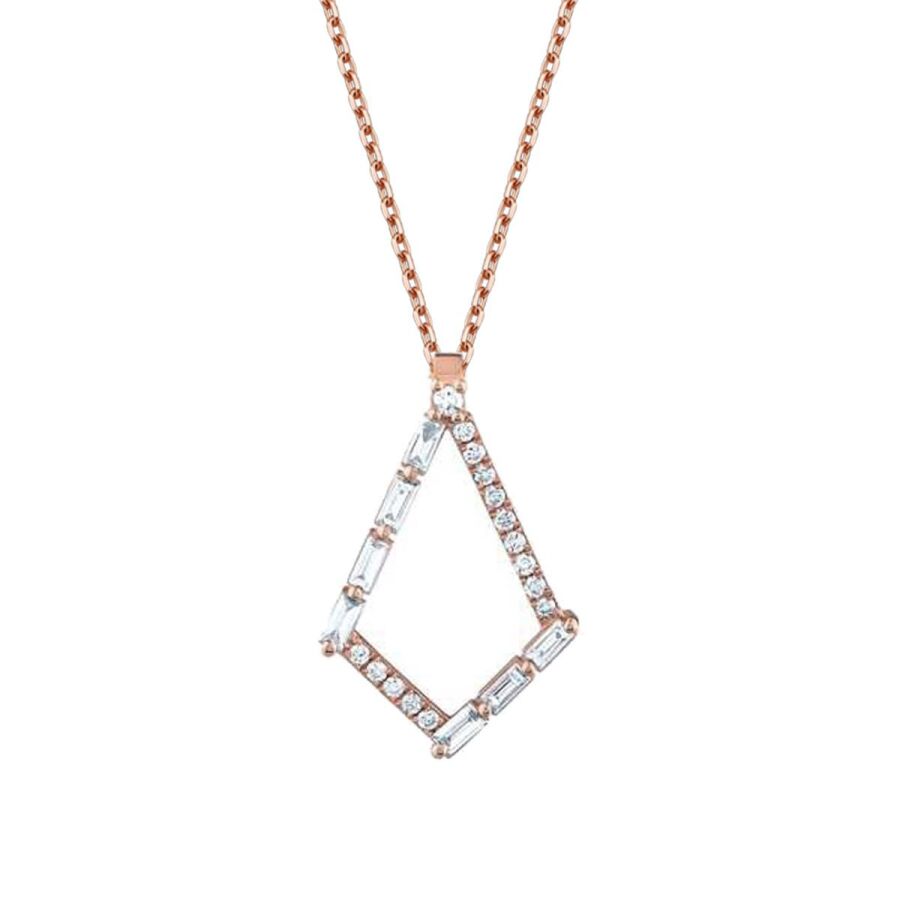0.34 ct. Diamant Baguette Halskette