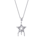 0,38 ct. Diamant Baguette Stern Halskette