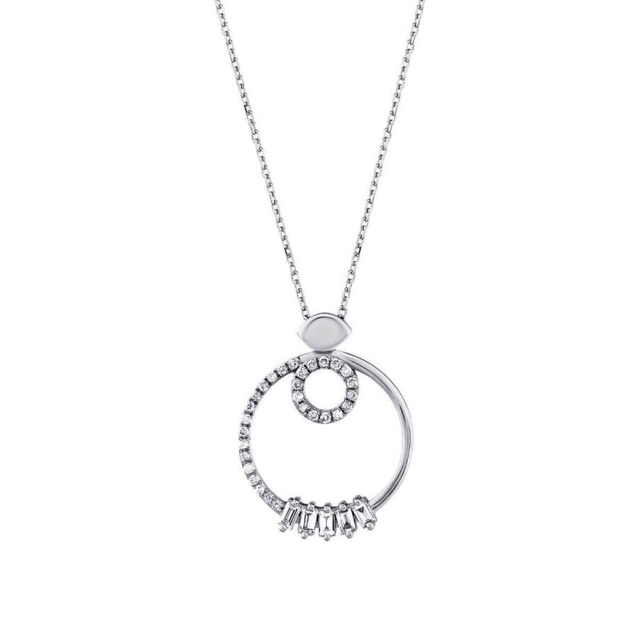 0.25 ct. Diamant Baguette Halskette