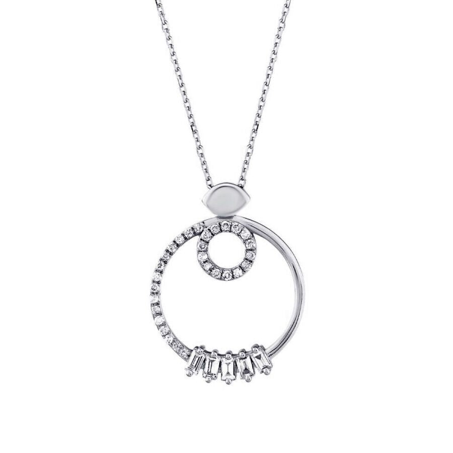 0.25 ct. Diamant Baguette Halskette