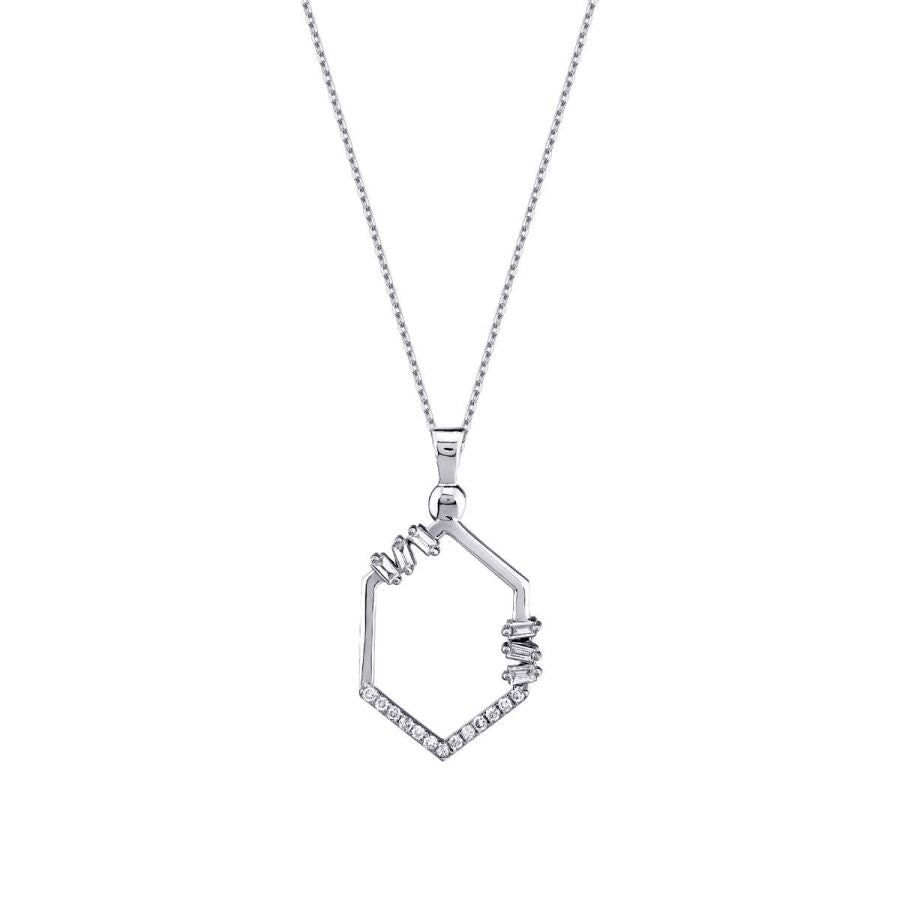 0.31 ct. Diamant Baguette Halskette