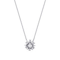 0,37 ct. Diamant Baguette Blumen Halskette