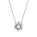0,37 ct. Diamant Baguette Blumen Halskette