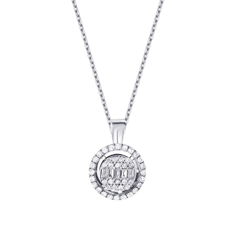 0.29 ct. Diamant Baguette Halskette