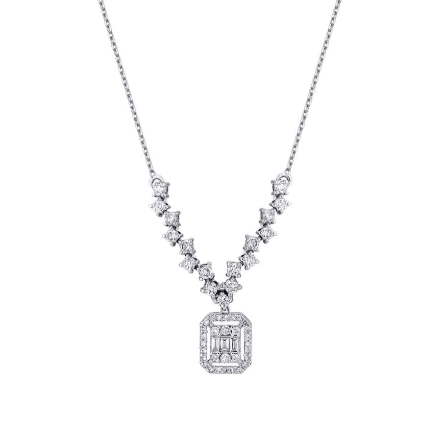 0.57 ct. Diamant Baguette Halskette