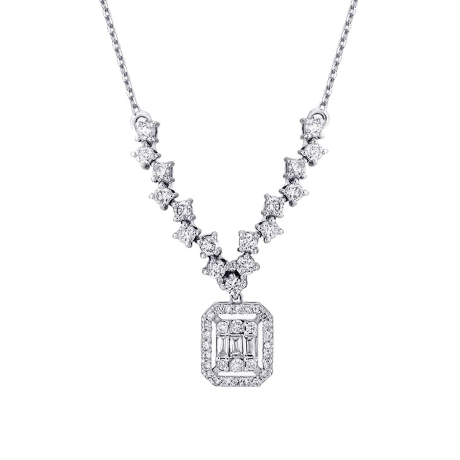 0.57 ct. Diamant Baguette Halskette