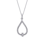 0,22 ct. Diamant Tropfen Baguette Halskette