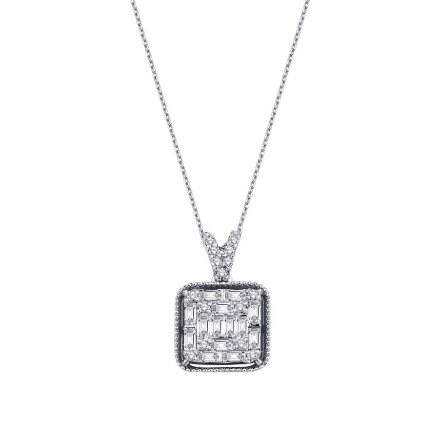 0.37 ct. Diamant Baguette Halskette