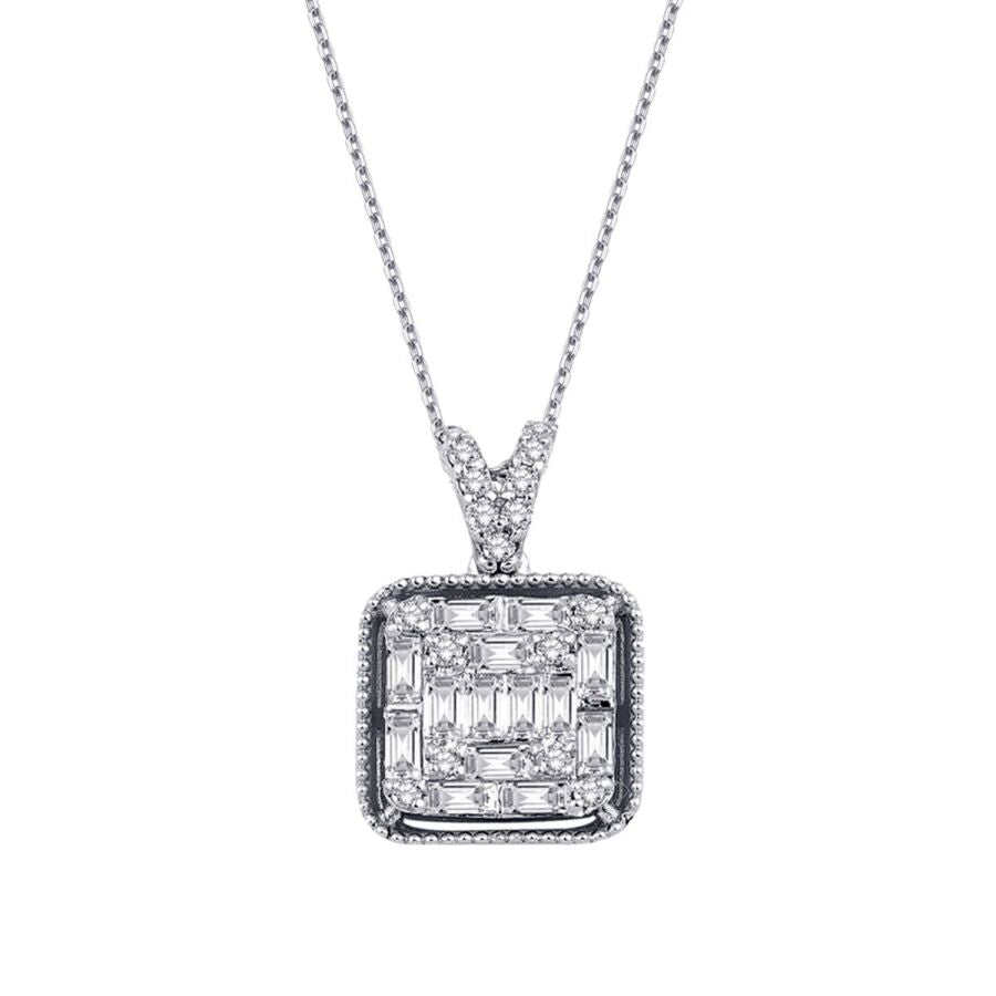 0.37 ct. Diamant Baguette Halskette
