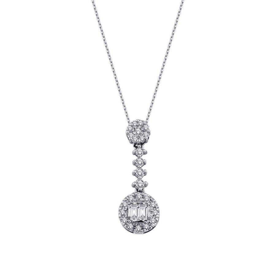 0.19 ct. Diamant Baguette Halskette