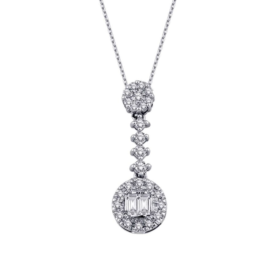0.19 ct. Diamant Baguette Halskette