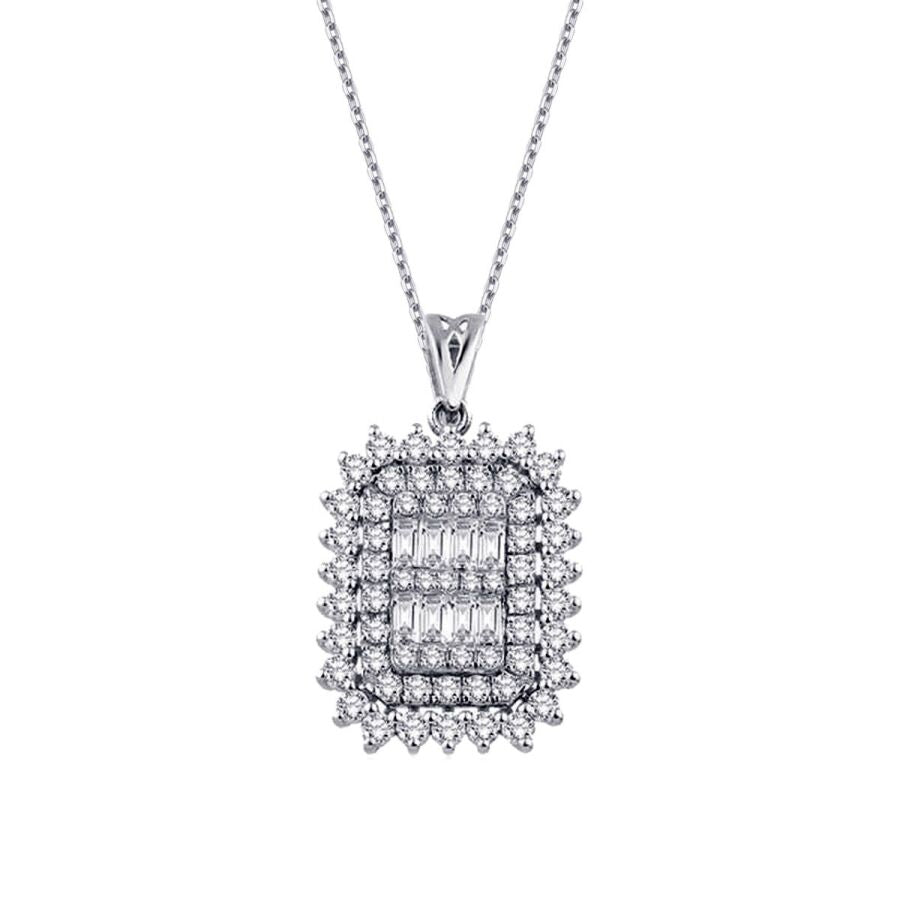 0,63 ct. Diamant Baguette Halskette