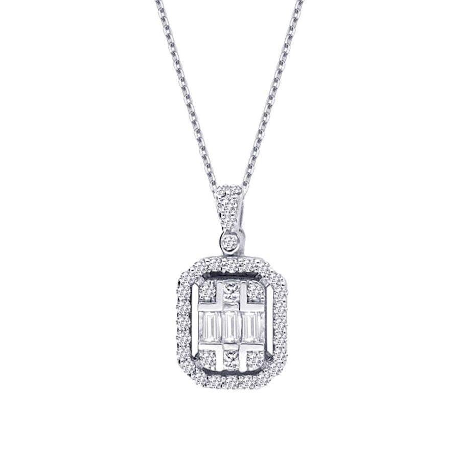 0.36 ct. Diamant Baguette Halskette