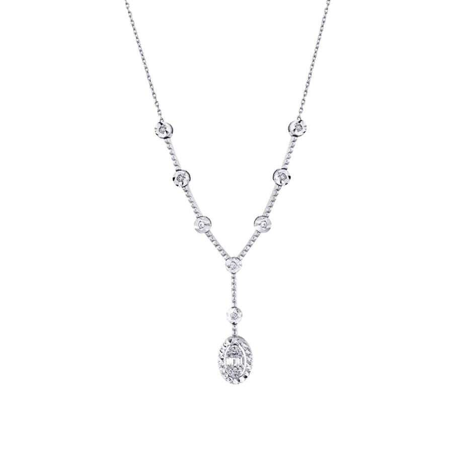 0.10 ct. Diamant Baguette Halskette