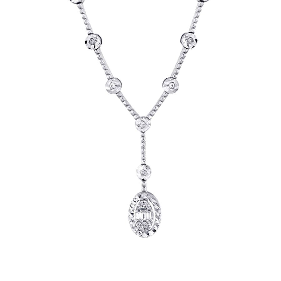 0.10 ct. Diamant Baguette Halskette