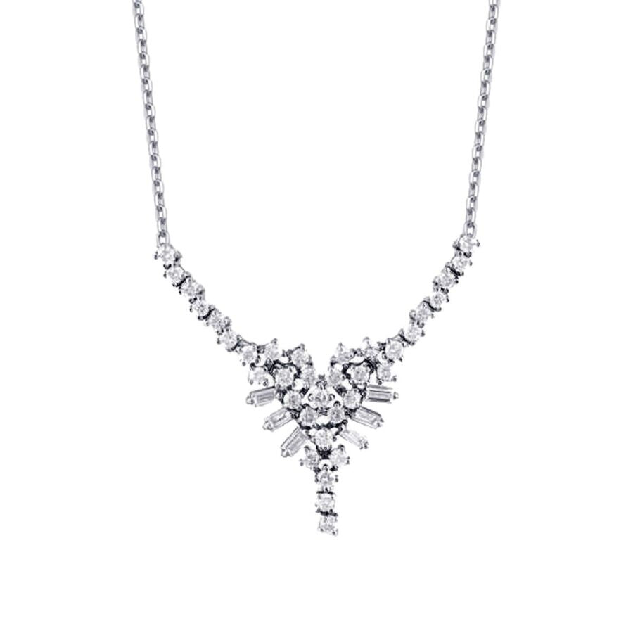 1.14 ct. Diamant Baguette Halskette