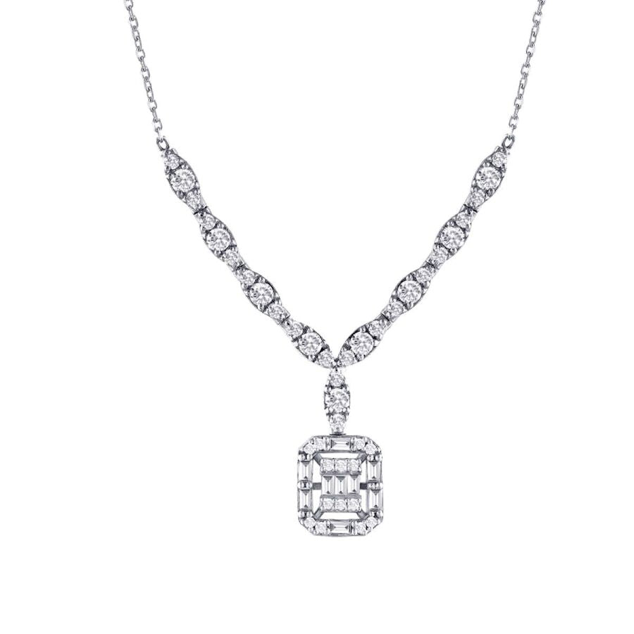 0.56 ct. Diamant Baguette Halskette