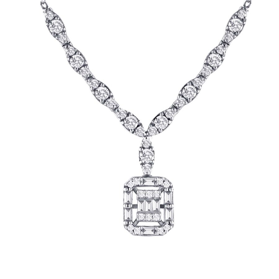 0.56 ct. Diamant Baguette Halskette