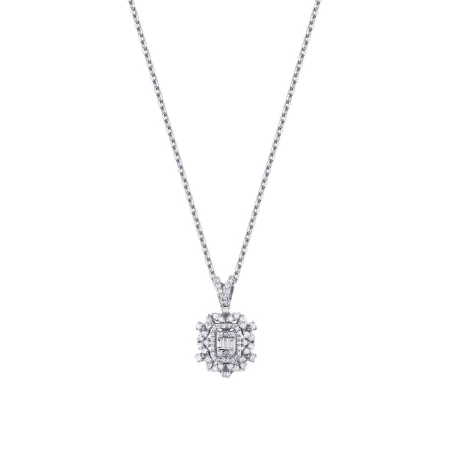 0.49 ct. Diamant Baguette Halskette