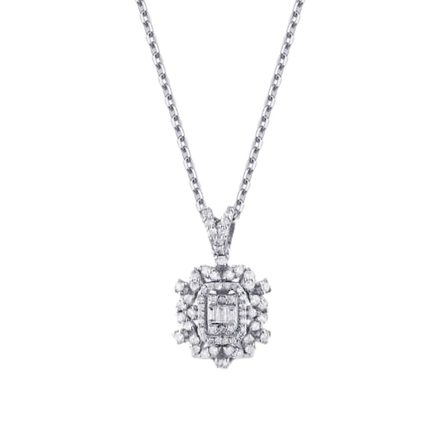 0.49 ct. Diamant Baguette Halskette