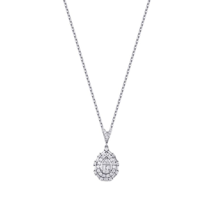 0.37 ct. Diamant Baguette Halskette