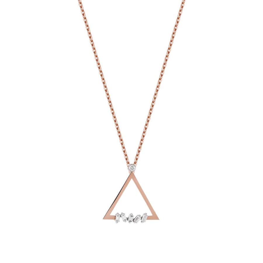 0.07 ct. Diamant Baguette Dreieck Halskette