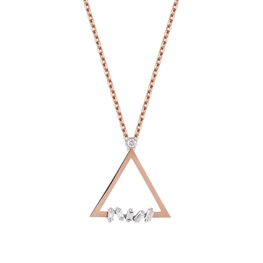 0.07 ct. Diamant Baguette Dreieck Halskette