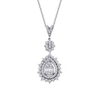 0,79 ct. Diamant Tropfen Baguette Halskette