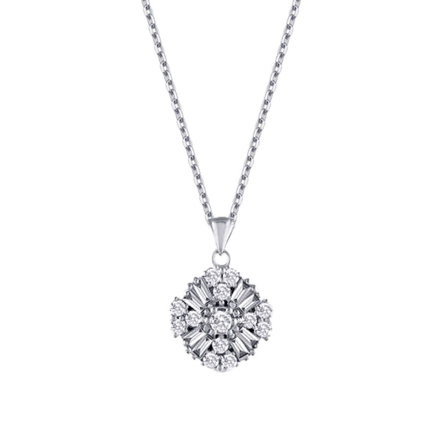 0.45 ct. Diamant Baguette Halskette