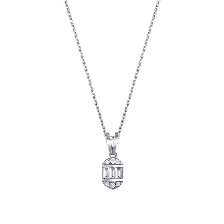 0,07 ct. Diamant Baguette Halskette