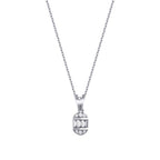 0,07 ct. Diamant Baguette Halskette