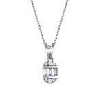 0,07 ct. Diamant Baguette Halskette