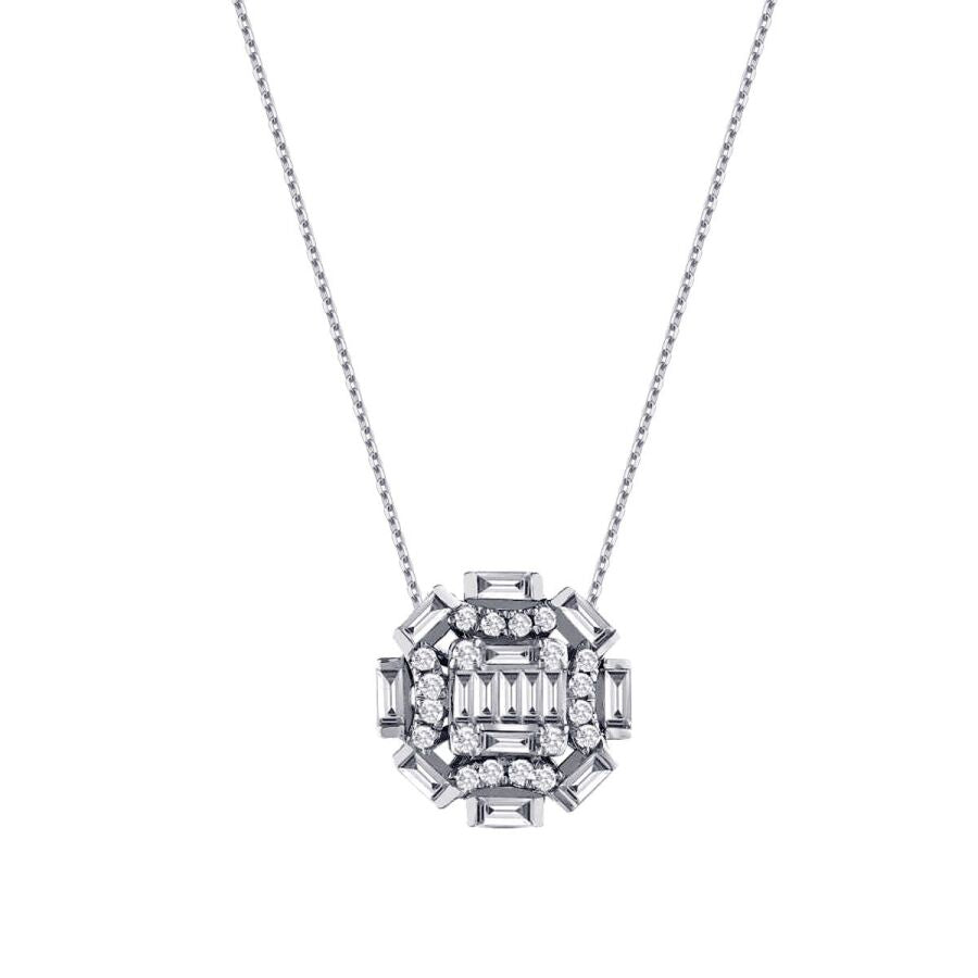 0,48 ct. Diamant Baguette Halskette