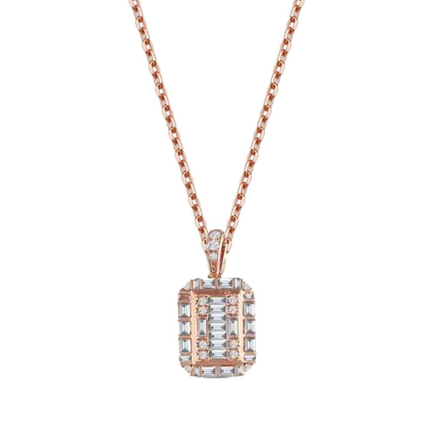 0.37 ct. Diamant Baguette Halskette