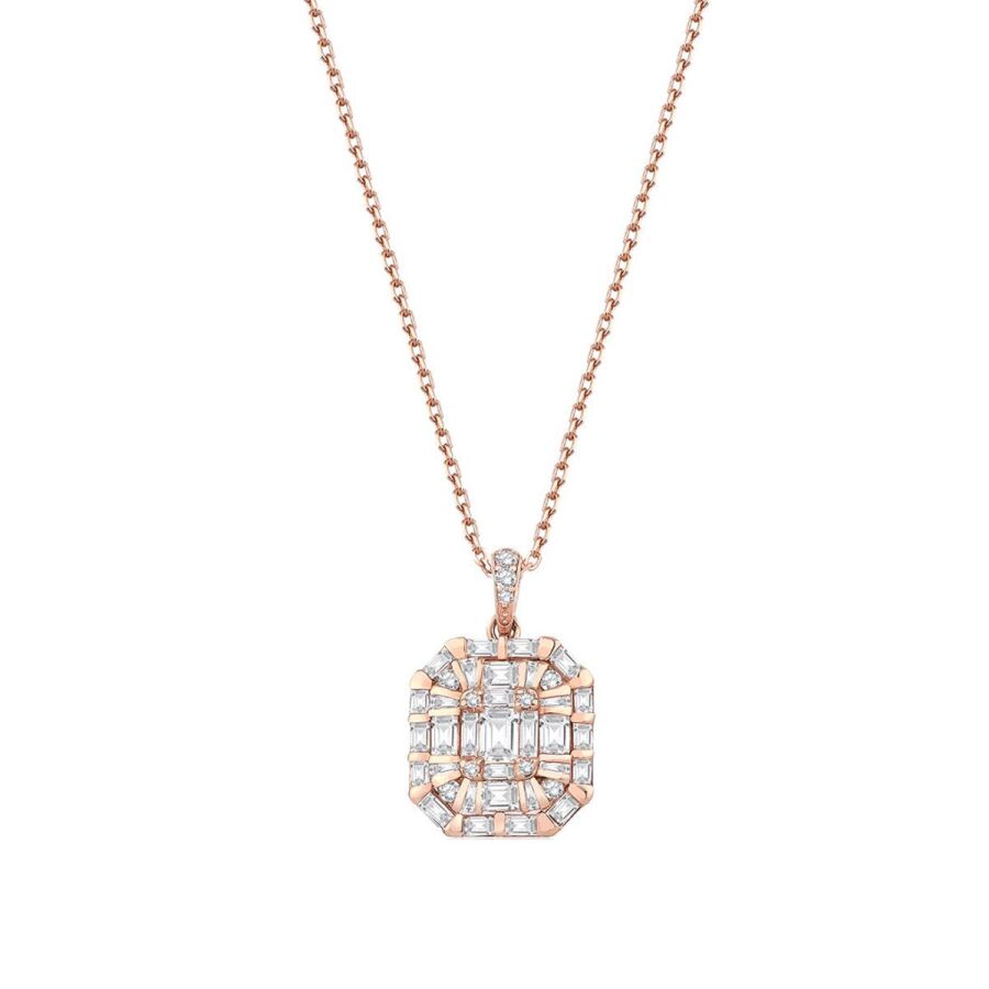 0.89 ct. Diamant Baguette Halskette