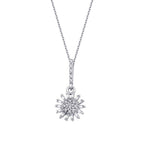 0,14 ct. Diamant Blumen Baguette Halskette