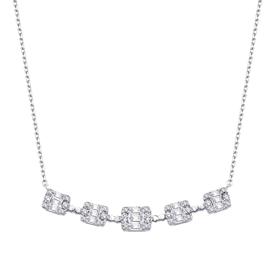 0,66 ct. Diamant Baguette Halskette