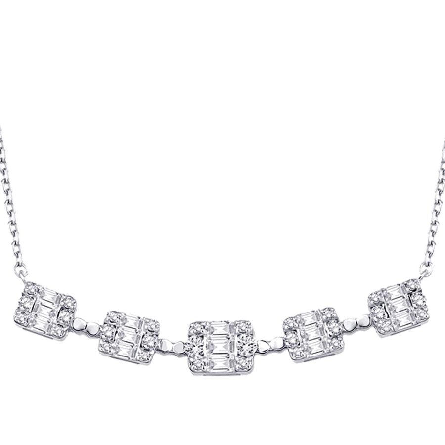 0.66 ct. Diamant Baguette Halskette