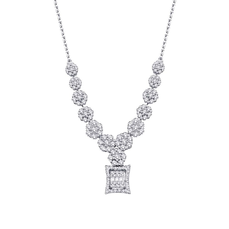 0.69 ct. Diamant Blumen Baguette Halskette