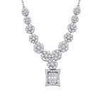 0,69 ct. Diamant Blumen Baguette Halskette