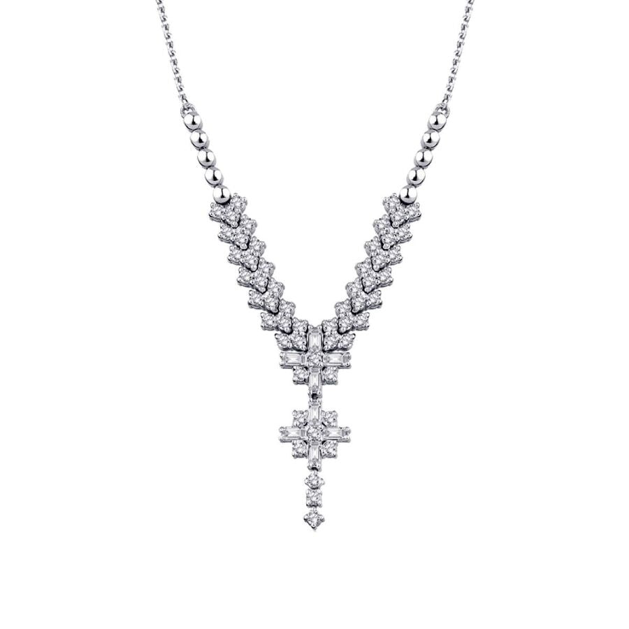 0.69 ct. Diamant Baguette Halskette