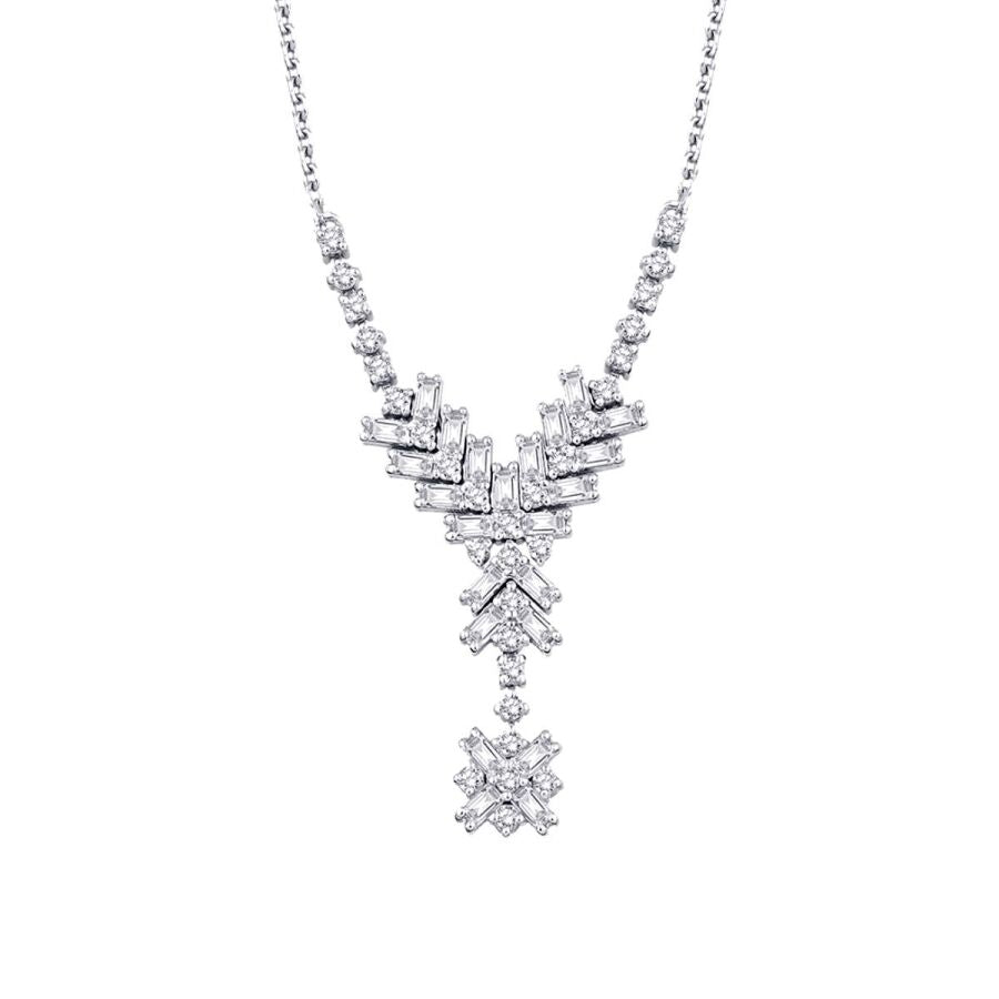0.45 ct. Diamant Baguette Halskette