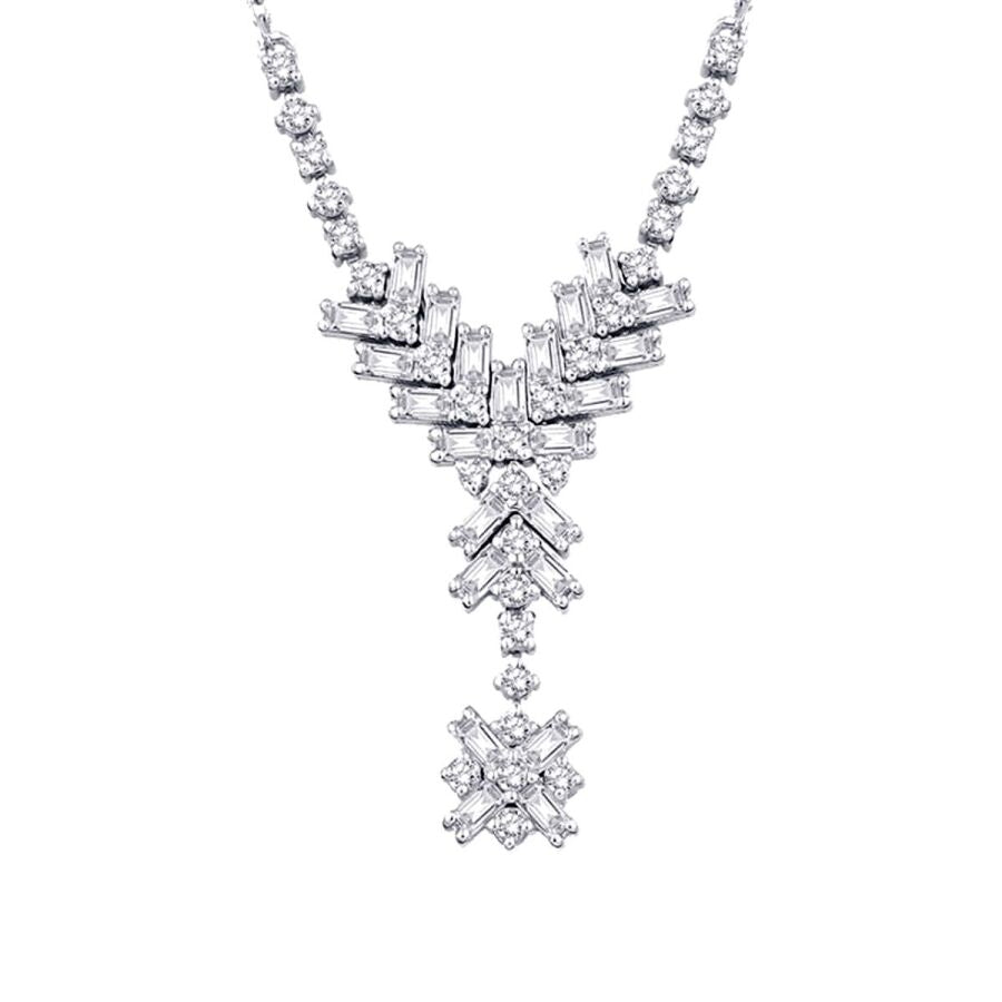 0,45 ct. Diamant Baguette Halskette