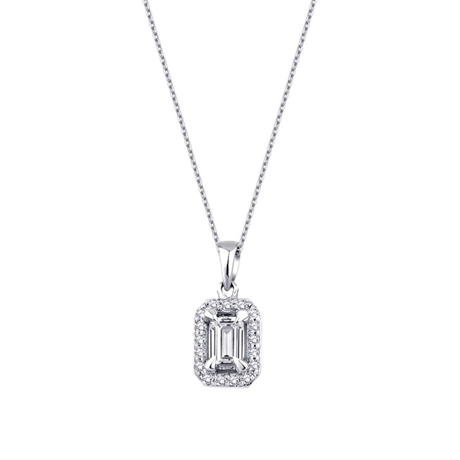 0.35 ct. Diamant Baguette Halskette